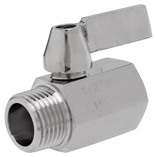 Quystetes Mini-Kugelhahn aus 304 Edelstahl (1,27 cm Innengewinde x Stecker), NPT-Gewinde, Wasserdurchflussregler-Regelventil von Quystetes