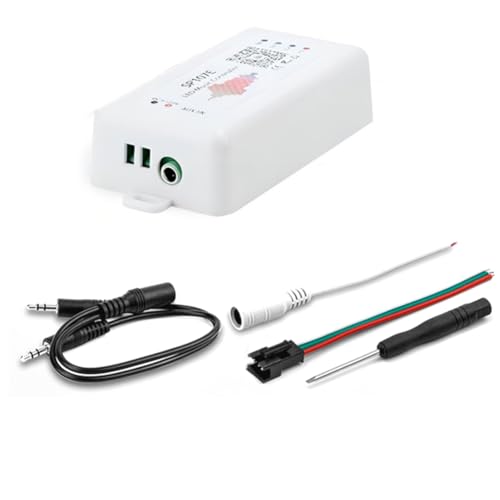 Quystetes SP107E DC5–24 V LED-Musik-Controller mit kabelloser Bluetooth-kompatibler SPI-Vollfarb-Musiksteuerung per Telefon-App von Quystetes