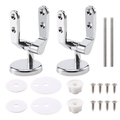 Quystetes -Scharniere für WC-Sitz, Legierung, verchromt, mit Befestigungsschrauben, für Toilettenzubehör Quystetes -Scharniere für WC-Sitz, Legierung, verchromt, mit Befestigungsschrauben, für Toilettenzubehör von Quystetes