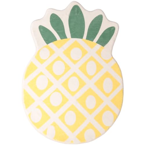 Quystetes für Kinder, rutschfest, saugfähig, dekorative Küchenmatte, Cartoon-Ananas-Bereich, Dekoration, Gelb, 1 Stück von Quystetes