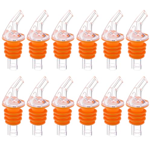 Quzzil 1 Dutzend Ausgießer, großer bernsteinfarbener Korkausgießer, passend für 750 ml, 1 l, 1,75 l Flaschen, für Likör, Bar-Barkeeper-Werkzeug von Quzzil