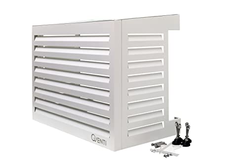 Qventi Abdeckung für Klimaanlage - Weiß - Aluminium - Schutzgitter - Verkleidung - Einfache Montage - Größe S - Außenmaße (LxBxH): 100 x 50 x 75 cm von Qventi
