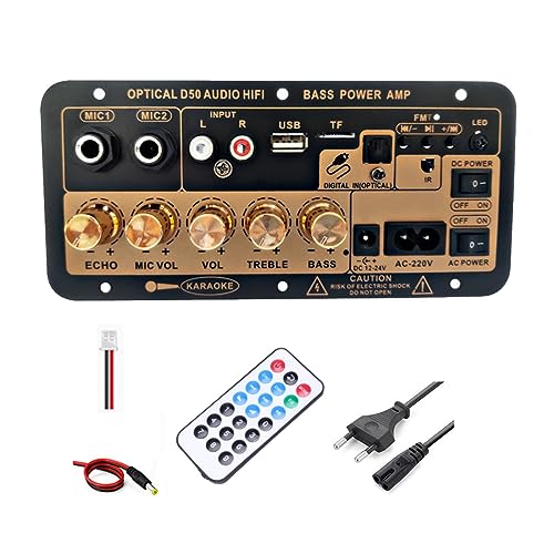 Qweradr Bluetooth Digitaler Verstärkerplatine mit Optischem Audiosteuergerät Karaoke Verstärker Home/Car Subwoofer Verstärkerplatine Langlebig Einfache Installation Einfache Bedienung (EU-Stecker) Qweradr Bluetooth Digitaler Verstärkerplatine mit Optischem Audiosteuergerät Karaoke Verstärker Home/Car Subwoofer Verstärkerplatine Langlebig Einfache Installation Einfache Bedienung (EU-Stecker) von Qweradr