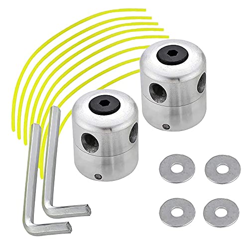 2Pcs Rasentrimmer-Ersatz, Trimmerkopf Aluminium, Fadenkopf Rasentrimmer, Aluminium Fadenkopf, Rasentrimmer Ersatzkopf Universal, für Benzin Motorsense Rasentrimmer (2 Fadenkopf + 8 Faden) von Deautie