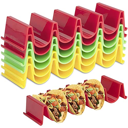 Deautie Taco-Halterung, 8Pcs Taco Halter Stand, Taco Halter Kunststoff, Tray Rack Taco, Taco Holder Tray, Food Taco Ständer, für Restaurant, Zuhause, Picknick, Party, Festivals (4 Farben) von Deautie