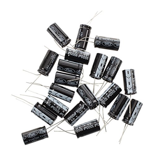 20 Stück, 1000uF, 50 V, 13 x 25 mm, elektrolytische Kondensatoren, Schwarz von Qwertfeet