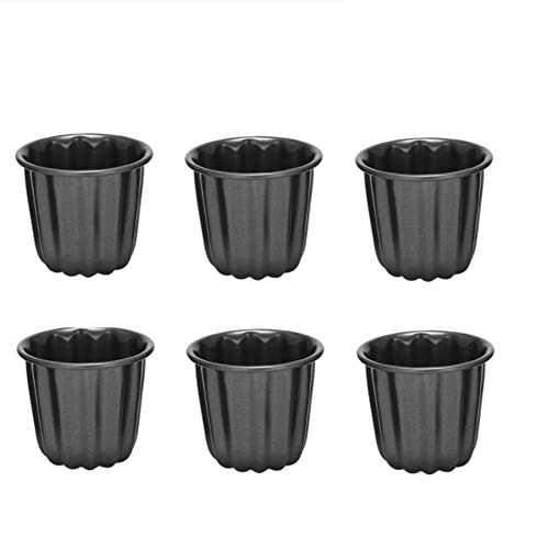 Qwertfeet Canele-Form, Cannele-Muffinbecher, 6-Teilige Antihaft-Cannele-Form, Schwarze Canneles von Qwertfeet