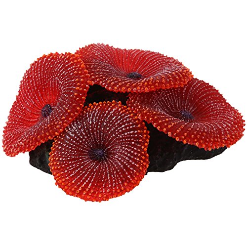 Qwertfeet Künstliche Dekoration Fischtank Ornament Meer Korallen Silikon ungiftig Rot von Qwertfeet