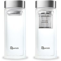 Isolierte Glas Teekanne 320ml mit 2 Teefiltern von Qwetch