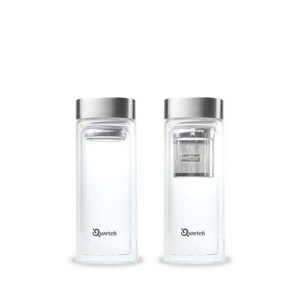 Qwetch Doppelwandige Glasflasche mit integriertem Teefilter 320 ml von Qwetch