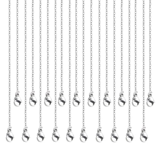 12 Stück 45 cm Edelstahl-Ketten für DIY-Schmuckherstellung (20) von Qwrqwr