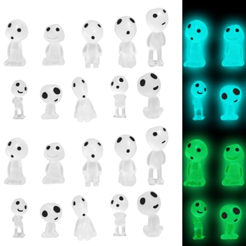 Qwrqwr 20 Stück Waldgeister Kleine Figuren Kollektion Miniatur Waldselfen und Leuchtend Prinzessin Minifiguren für Garten Deko Elf Gespenster Harz Halloween von Qwrqwr