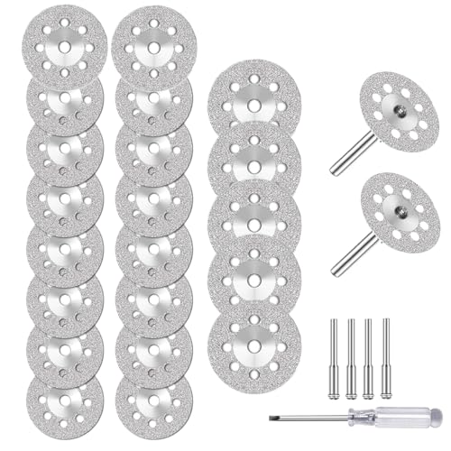 Qwrqwr 25 Stück Mini Gelochte Trennscheiben Metall Dünne Flexscheiben für Präzisionsschneiden Kompati bel mit Dremel und Multifunktionswerkzeug als Rotationswerkzeug Zubehör von Qwrqwr