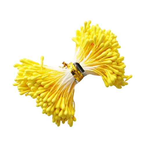 Qwrqwr 400 Stück Pfeifenreiniger Blumen Staubblatt Tulip Bouquet, Pfeifenreiniger zum basteln, Kunsthandwerk Stängel, für DIY Craft Projekt (Gelb) von Qwrqwr