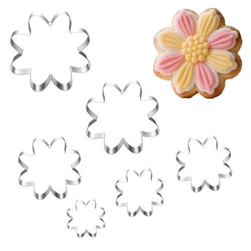 Qwrqwr 6er Set Edelstahl Ausstechformen Blumen Tulpen Schmetterlinge Backformen für Plätzchen und Schokolade (Blumen) von Qwrqwr