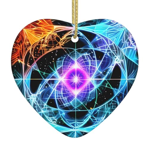 QWVBN Acht dimensionaler Weltraum-bedruckter Weihnachts-Keramik-Herzanhänger, hängende Ornamente, geeignet als Geschenk für Freunde und Familie QWVBN Acht dimensionaler Weltraum-bedruckter Weihnachts-Keramik-Herzanhänger, hängende Ornamente, geeignet als Geschenk für Freunde und Familie von Qwvbn