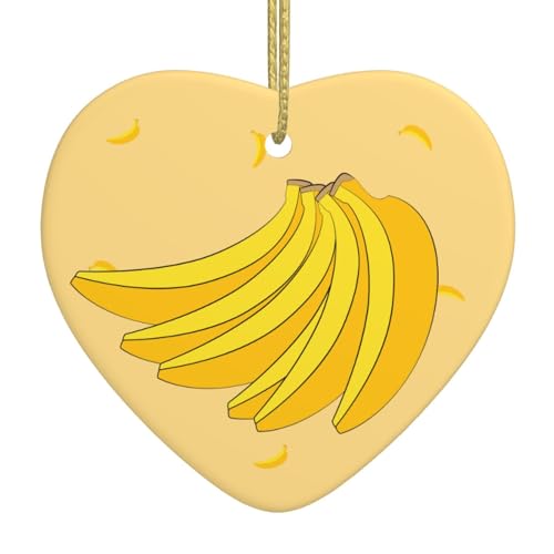 QWVBN Cartoon-Banananen-Keramik-Herzanhänger, hängende Ornamente, geeignet als Geschenk für Freunde und Familie QWVBN Cartoon-Banananen-Keramik-Herzanhänger, hängende Ornamente, geeignet als Geschenk für Freunde und Familie von Qwvbn