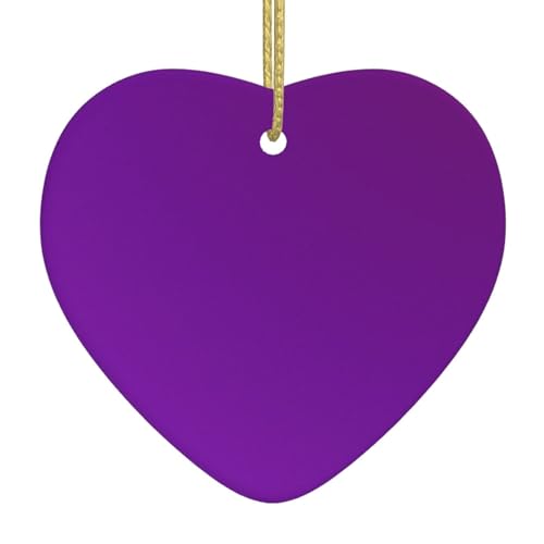 QWVBN Einfarbiger dunkelvioletter Keramik-Herzanhänger, hängende Ornamente, geeignet als Geschenk für Freunde und Familie von Qwvbn