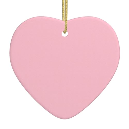 QWVBN Einfarbiger rosa bedruckter Weihnachts-Keramik-Herzanhänger, hängende Ornamente, geeignet als Geschenk für Freunde und Familie QWVBN Einfarbiger rosa bedruckter Weihnachts-Keramik-Herzanhänger, hängende Ornamente, geeignet als Geschenk für Freunde und Familie von Qwvbn