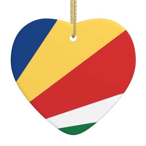 QWVBN Flagge der Seychellen, bedruckter Weihnachts-Keramik-Herzanhänger, hängende Ornamente, geeignet für Geschenke für Freunde und Familie QWVBN Flagge der Seychellen, bedruckter Weihnachts-Keramik-Herzanhänger, hängende Ornamente, geeignet für Geschenke für Freunde und Familie von Qwvbn