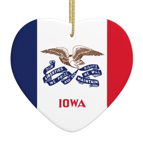 QWVBN Iowa State-Flagge, bedruckter Weihnachts-Keramik-Herzanhänger, hängende Ornamente, geeignet für Geschenke für Freunde und Familie QWVBN Iowa State-Flagge, bedruckter Weihnachts-Keramik-Herzanhänger, hängende Ornamente, geeignet für Geschenke für Freunde und Familie von Qwvbn