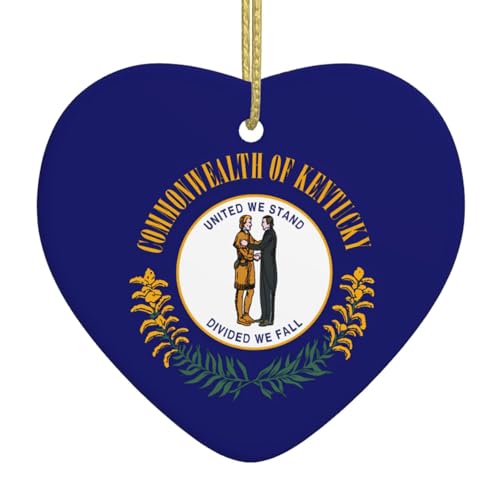 QWVBN Kentucky State Flag Printed Christmas Ceramic Heart Pendant Hanging Ornament, Suitable for gifts for friends and family QWVBN Kentucky State Flag Printed Christmas Ceramic Heart Pendant Hanging Ornament, Suitable for gifts for friends and family von Qwvbn