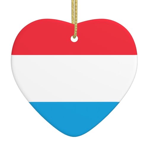 QWVBN Luxemburger Flagge, bedruckter Weihnachts-Keramik-Herzanhänger, hängende Ornamente, geeignet für Geschenke für Freunde und Familie QWVBN Luxemburger Flagge, bedruckter Weihnachts-Keramik-Herzanhänger, hängende Ornamente, geeignet für Geschenke für Freunde und Familie von Qwvbn