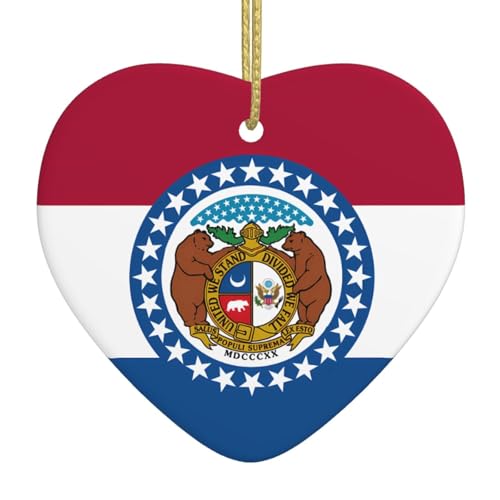 QWVBN Missouri State Flag Printed Christmas Ceramic Heart Pendant Hanging Ornament, Suitable for gifts for friends and family QWVBN Missouri State Flag Printed Christmas Ceramic Heart Pendant Hanging Ornament, Suitable for gifts for friends and family von Qwvbn