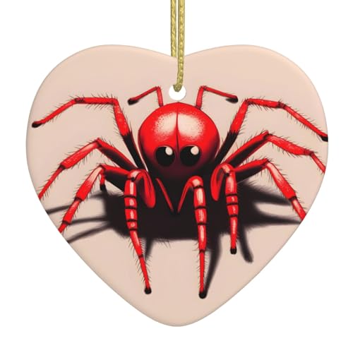 QWVBN Niedlicher kleiner roter Spinne bedruckter Weihnachts-Keramik-Herzanhänger, hängende Ornamente, geeignet als Geschenk für Freunde und Familie QWVBN Niedlicher kleiner roter Spinne bedruckter Weihnachts-Keramik-Herzanhänger, hängende Ornamente, geeignet als Geschenk für Freunde und Familie von Qwvbn