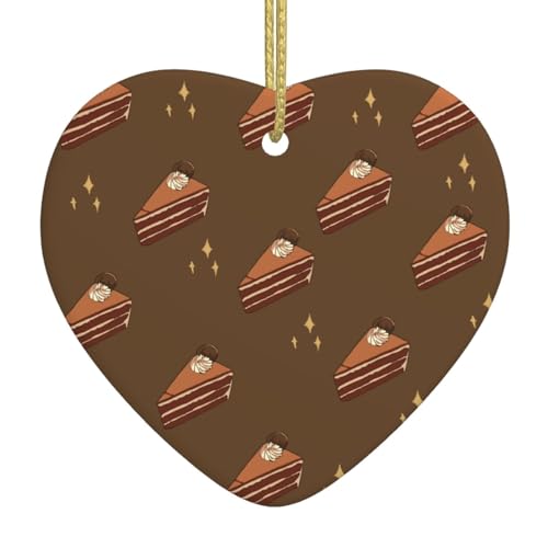 QWVBN Schokoladen-Quadrat-Kuchen-bedruckter Weihnachts-Keramik-Herzanhänger, hängende Ornamente, geeignet als Geschenk für Freunde und Familie QWVBN Schokoladen-Quadrat-Kuchen-bedruckter Weihnachts-Keramik-Herzanhänger, hängende Ornamente, geeignet als Geschenk für Freunde und Familie von Qwvbn