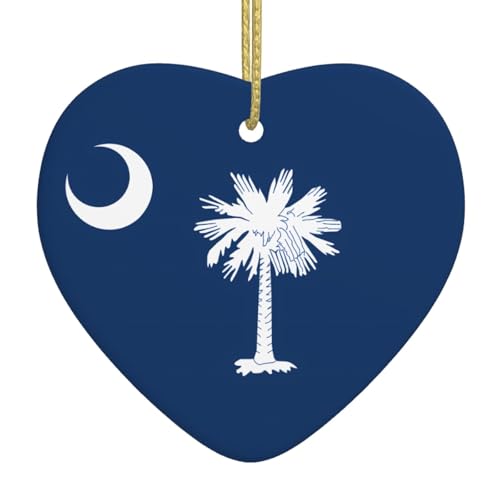 QWVBN South Carolina Flagge, bedruckter Weihnachts-Keramik-Herzanhänger, hängende Ornamente, geeignet als Geschenk für Freunde und Familie QWVBN South Carolina Flagge, bedruckter Weihnachts-Keramik-Herzanhänger, hängende Ornamente, geeignet als Geschenk für Freunde und Familie von Qwvbn