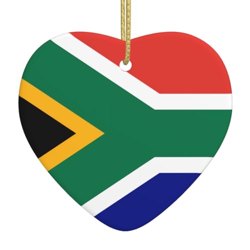 QWVBN Südafrikanische Flagge, bedruckter Weihnachts-Keramik-Herzanhänger, hängende Ornamente, geeignet als Geschenk für Freunde und Familie QWVBN Südafrikanische Flagge, bedruckter Weihnachts-Keramik-Herzanhänger, hängende Ornamente, geeignet als Geschenk für Freunde und Familie von Qwvbn