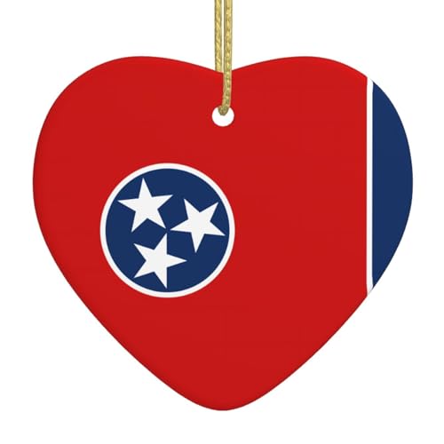 QWVBN Tennessee State Flag Printed Christmas Ceramic Heart Pendant Hanging Ornament, Suitable for gifts for friends and family QWVBN Tennessee State Flag Printed Christmas Ceramic Heart Pendant Hanging Ornament, Suitable for gifts for friends and family von Qwvbn