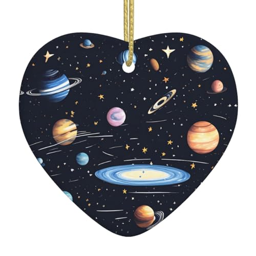 QWVBN The Solar Family Printed Christmas Ceramic Heart Pendant Hanging Ornament, Suitable for Gifts for Friends and Family QWVBN The Solar Family Printed Christmas Ceramic Heart Pendant Hanging Ornament, Suitable for Gifts for Friends and Family von Qwvbn