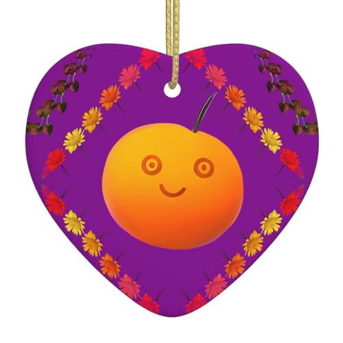 QWVBN Weihnachtlicher Herzanhänger aus Keramik, mit Smiley-Motiv, bedruckt, Orange, zum Aufhängen, geeignet für Geschenke für Freunde und Familie QWVBN Weihnachtlicher Herzanhänger aus Keramik, mit Smiley-Motiv, bedruckt, Orange, zum Aufhängen, geeignet für Geschenke für Freunde und Familie von Qwvbn