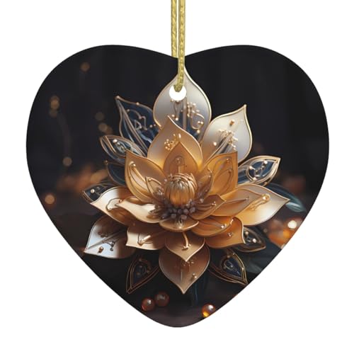 QWVBN Weißer, zarter Lotusblüten-Herzanhänger, Weihnachtsdekoration, hängende Ornamente, geeignet als Geschenk für Freunde und Familie QWVBN Weißer, zarter Lotusblüten-Herzanhänger, Weihnachtsdekoration, hängende Ornamente, geeignet als Geschenk für Freunde und Familie von Qwvbn