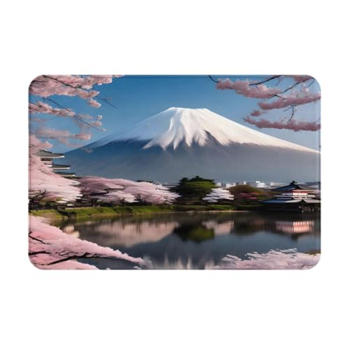 Qwvbn Mt. Fuji im frühen Frühjahr, rutschfeste Bodenmatte, langlebig und schmutzabweisend, für Eingang, Außenbereich, Veranda, Veranda Qwvbn Mt. Fuji im frühen Frühjahr, rutschfeste Bodenmatte, langlebig und schmutzabweisend, für Eingang, Außenbereich, Veranda, Veranda von Qwvbn