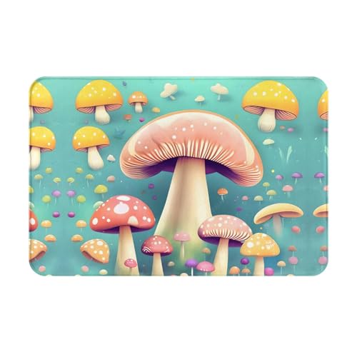 Qwvbn Pretty Little Mushrooms Rutschfeste Bodenmatte für drinnen und draußen, langlebig und schmutzabweisend, für Tür, Außenbereich, Veranda, Veranda von Qwvbn