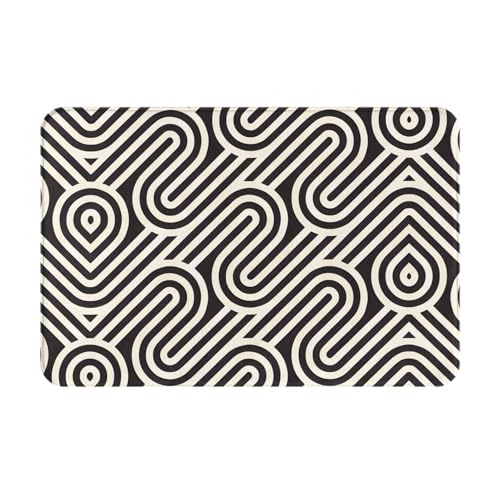 Qwvbn Rutschfeste Bodenmatte mit gebogener Textur, für drinnen und draußen, langlebig und schmutzabweisend, für Tür, Außenbereich, Veranda, Schwarz von Qwvbn