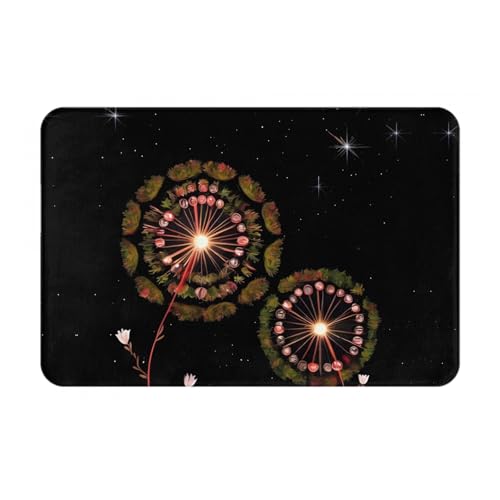 Qwvbn Starry Dandelion rutschfeste Bodenmatte für drinnen und draußen, langlebig und schmutzabweisend, für Tür, Außenbereich, Veranda, Veranda von Qwvbn