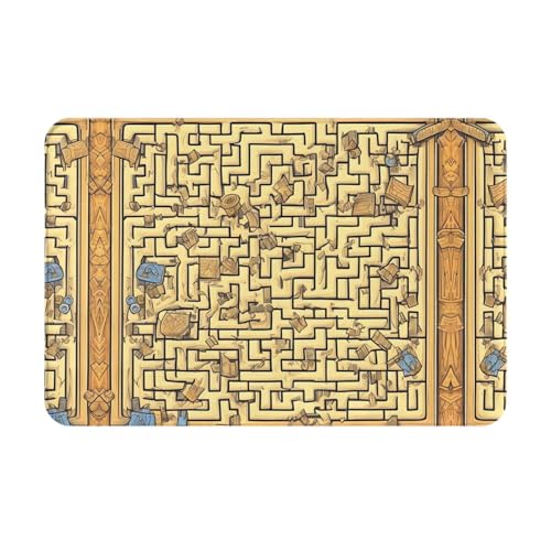Qwvbn Treasure Maze rutschfeste Bodenmatte für drinnen und draußen, langlebig und schmutzabweisend, für Tür, Außenbereich, Veranda, Veranda von Qwvbn