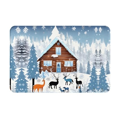 Qwvbn Winter Rehkitz rutschfeste Bodenmatte für drinnen und draußen, langlebig und schmutzabweisend, für Tür, Außen, Veranda, Veranda Qwvbn Winter Rehkitz rutschfeste Bodenmatte für drinnen und draußen, langlebig und schmutzabweisend, für Tür, Außen, Veranda, Veranda von Qwvbn