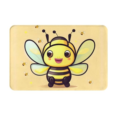 Qwvbn Yellow Bee rutschfeste Bodenmatte für drinnen und draußen, langlebig und schmutzabweisend, für Tür, Außenbereich, Veranda, Veranda von Qwvbn