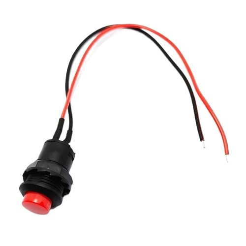 5/20Pcs DS-428 DS-427 12mm Runder Druckknopfschalter 20cm Draht Selbsthemmend/Selbstzurücksetzen(Red,SELF RESET_20PCS) von Qxbeek