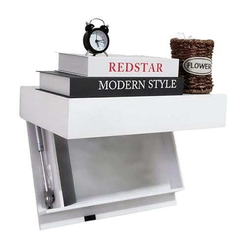 Magic Flap Design Regal mit Geheimfach Schweberegal mit verstecktem Fach Wandmontage Regale Verdeckte Schweberegale Wandmontierte Aufbewahrungslösung für Wohnzimmer Schlafzimmer Küche von Qxiao