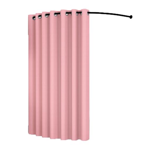 Prüfraum C-förmige Stange Einfache Umkleidekabine Tragbare Temporäre Mobile Umkleidekabine Geeignet Compatible with Bekleidungsgeschäfte Büros Umkleidezimmer(Light pink,90cm) von Qxmiguel