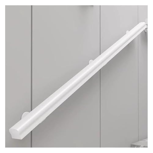 Qxmiguel Hölzerner Handlauf, 150 cm Treppenhandlauf Innengeländer Wandmontierter Treppenbalustrade Sicherheitshaltegriff for den Außenbereich(Blanc,120cm) von Qxmiguel
