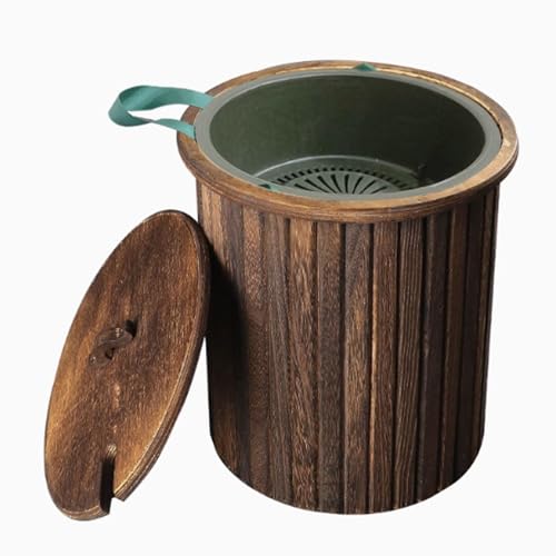 Qxmiguel Küchenmülleimer Teezimmer-Papierkorb, Mülleimer aus Holz, for Schlafzimmer/Badezimmer/Büro, passt unter den Schreibtisch/das Waschbecken/den Schrank, 5 l mülleimer Qxmiguel Küchenmülleimer Teezimmer-Papierkorb, Mülleimer aus Holz, for Schlafzimmer/Badezimmer/Büro, passt unter den Schreibtisch/das Waschbecken/den Schrank, 5 l mülleimer von Qxmiguel