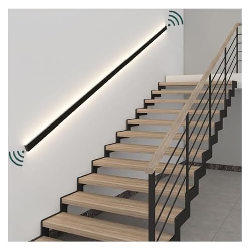 Qxmiguel LED-Treppenhandläufe for Innentreppen mit warmem Licht, Villa-Gang-Korridor-Wand-Haltegriff-Körpersensor-beleuchteter Handlauf(1m) von Qxmiguel