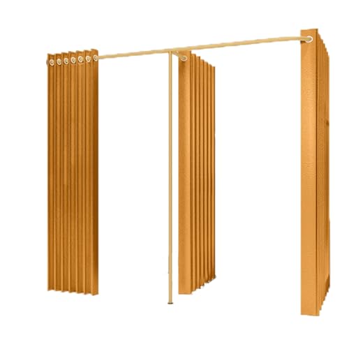 Qxmiguel Prüfraum Doppelte Umkleidekabine Bekleidungsgeschäft Boutiquen Umkleidekabinen Trennwand mit 3 Schattierungsvorhängen Ankleidezimmer Umkleidezimmer(Geel) von Qxmiguel